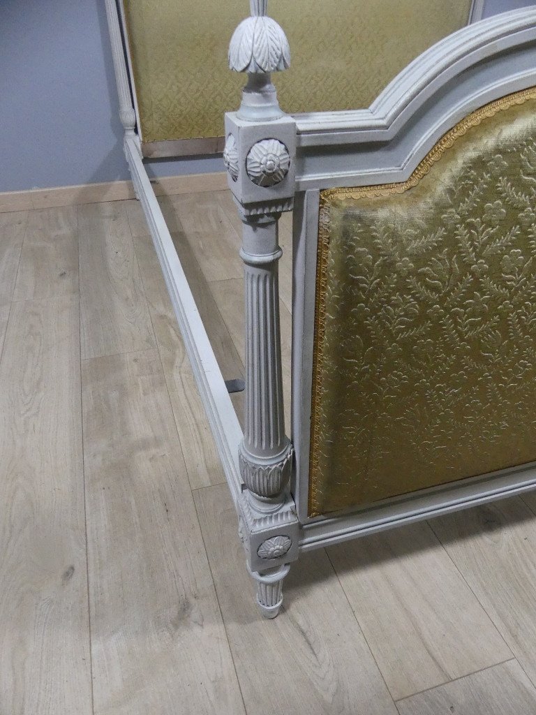 Louis XVI Bed 150 Cm Wide, Detached Columns, Mid 20th Century-photo-5
