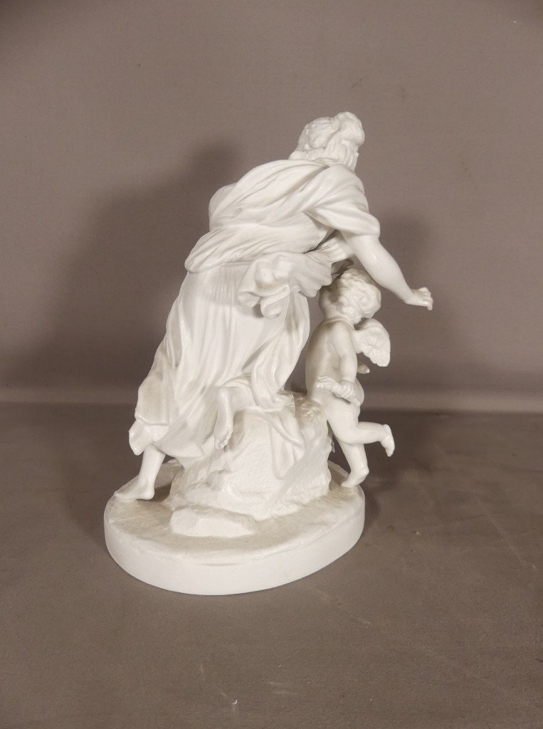 Le Plaisir Dérobé Par Boizot, Sculpture En Biscuit De Porcelaine, époque Napoléon III-photo-2