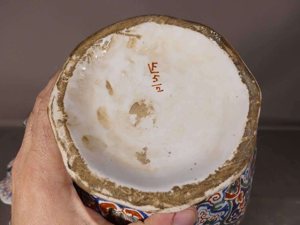 Delft XIX ème, Jarre, Vase Couvert Dans Le Goût De La Chine En Faïence-photo-8