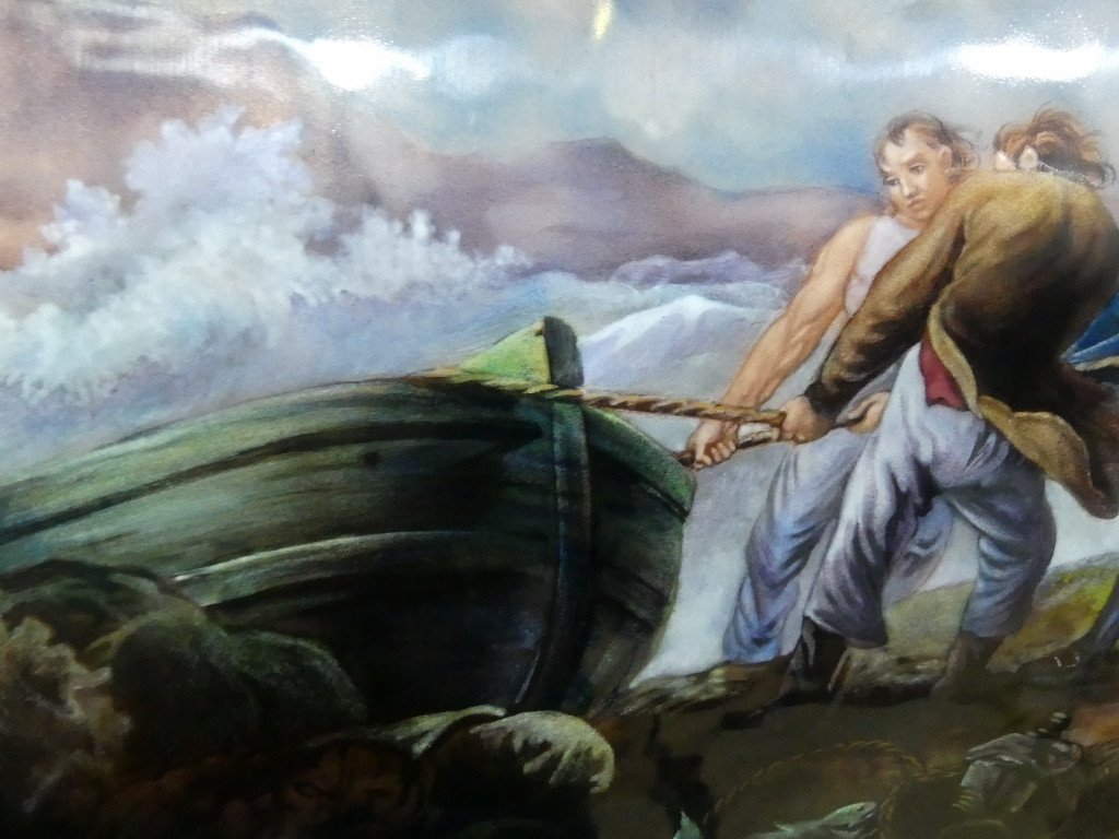 After Georges Morland, Fishermen Pulling A Boat, Enamel On Copper By Jean Bétourné Limoges-photo-8