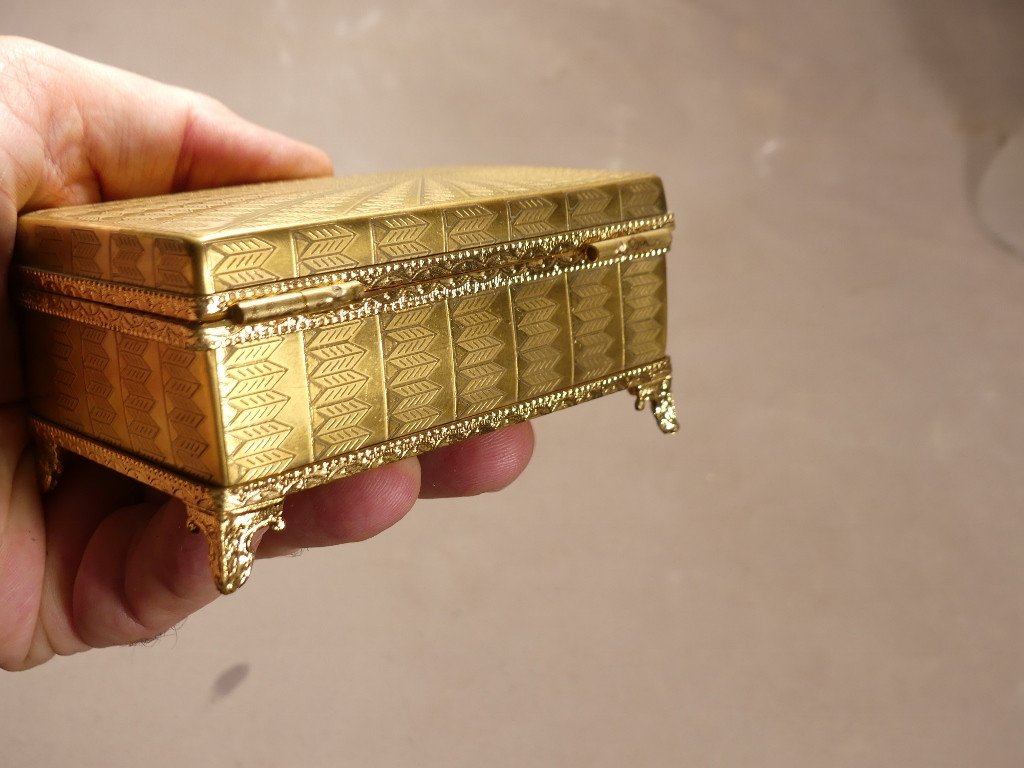 Fabergé Limoges,  Coffret à Bijoux En Porcelaine Incrustation d'Or, Vers 1980-photo-1