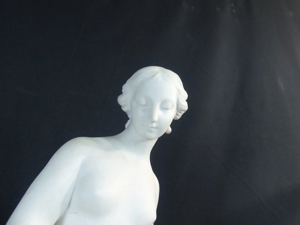 The Bather After Falconet, Porcelain Biscuit Sculpture, 19th Century-photo-7