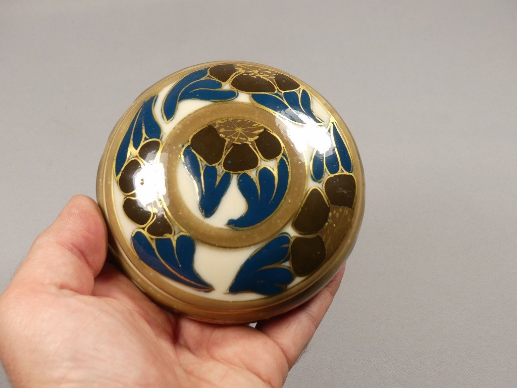 Camille Tharaud Lemovices Limoges, Round Box In Grand Feu Porcelain, 1925-1927-photo-4