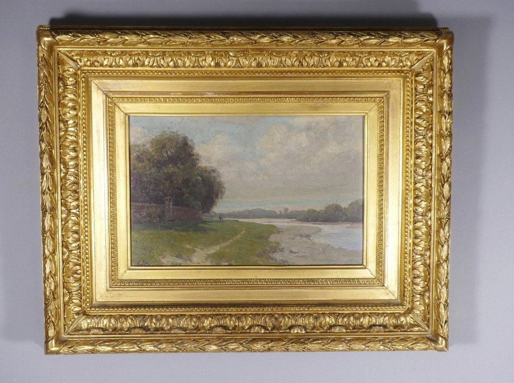 Charles Ogier (1856-1897), The Saint Sebastian Coast In Nantes In 1887, Oil On Panel