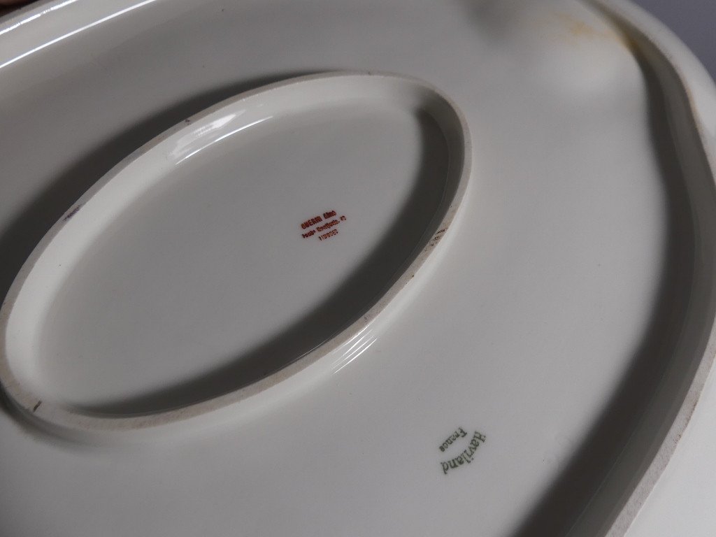 Grand Plat Aux Fleurs En Porcelaine De Limoges, Haviland Guérin, XIX ème-photo-7