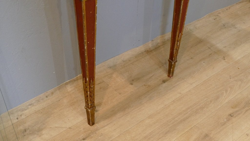 Console Et Son Miroir d'Entre Deux Style Empire En Bois Laqué, Italie, Début XX ème -photo-1
