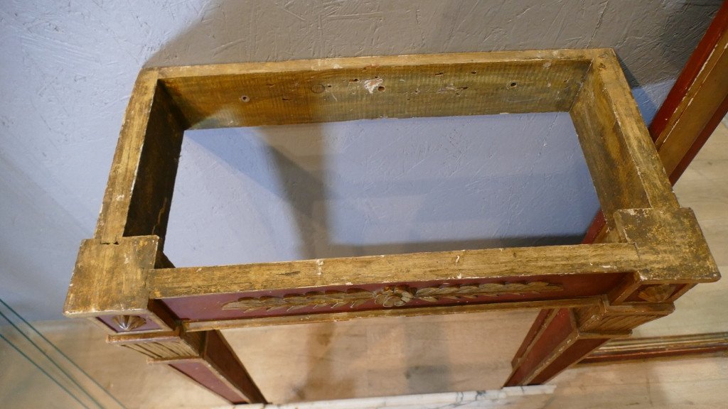 Console Et Son Miroir d'Entre Deux Style Empire En Bois Laqué, Italie, Début XX ème -photo-8