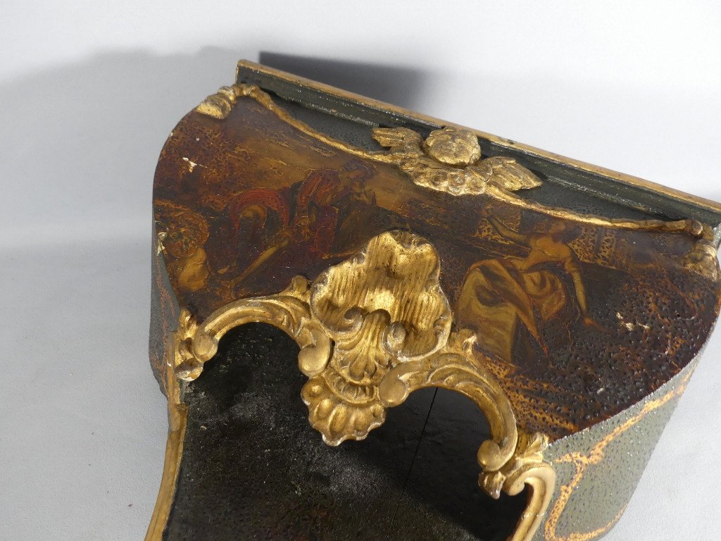 18th Century Cartel In Gilded, Lacquered And Varnished Wood Martin, Louis XV Period-photo-7