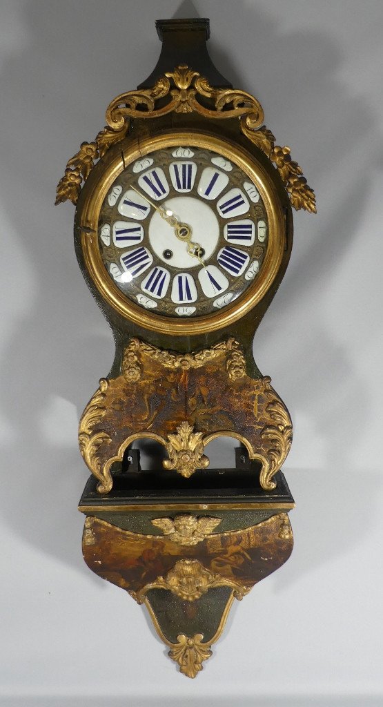 18th Century Cartel In Gilded, Lacquered And Varnished Wood Martin, Louis XV Period
