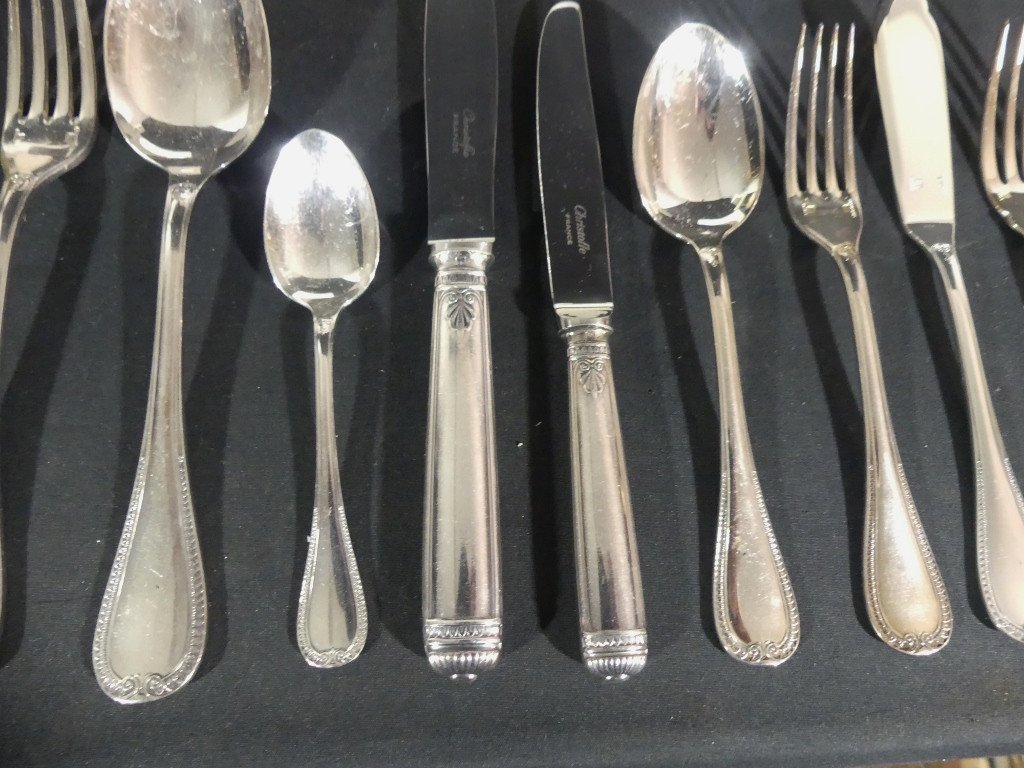 Christofle Malmaison Style Empire, Ménagère Complète Pour 12 Personnes, 126 Pièces-photo-4