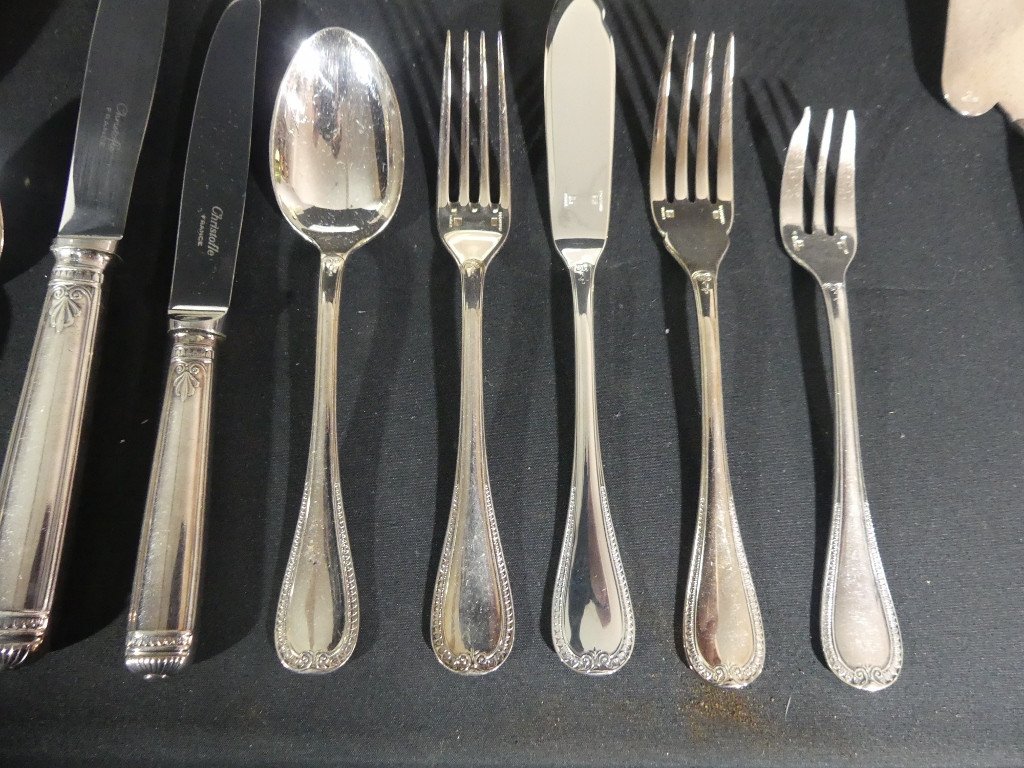Christofle Malmaison Style Empire, Ménagère Complète Pour 12 Personnes, 126 Pièces-photo-1