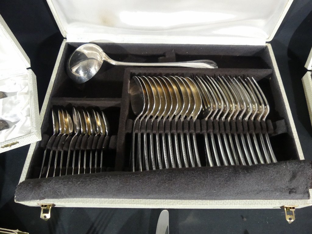 Christofle Malmaison Style Empire, Ménagère Complète Pour 12 Personnes, 126 Pièces-photo-2