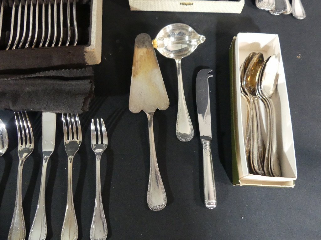 Christofle Malmaison Style Empire, Ménagère Complète Pour 12 Personnes, 126 Pièces-photo-5