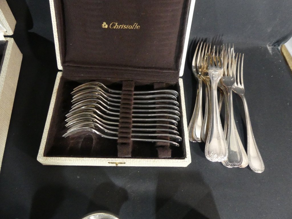 Christofle Malmaison Style Empire, Ménagère Complète Pour 12 Personnes, 126 Pièces-photo-6
