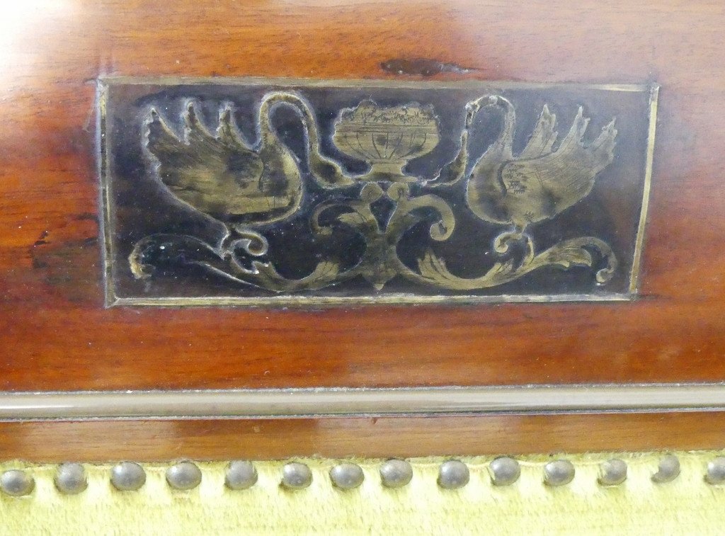 Pair Of Empire Style Mahogany Swan Armchairs, Late 19th Century-photo-4