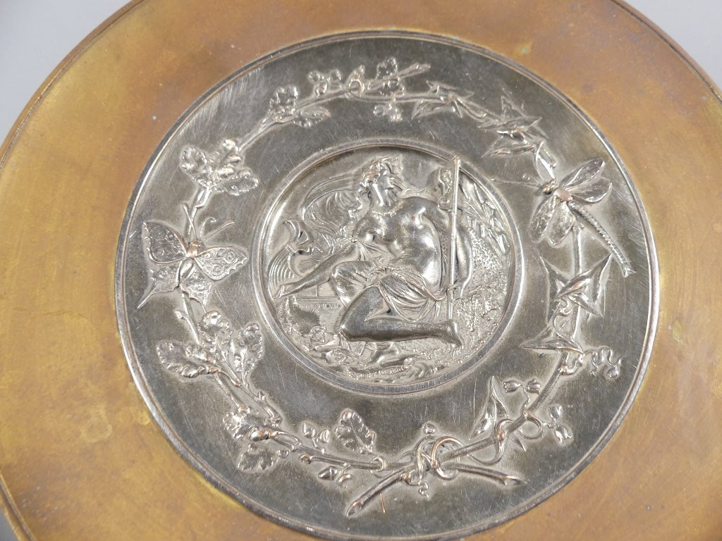 L. Oudry, Centerpiece Or Bowl On Pedestal In Silvered And Gilded Bronze, Late 19th Century -photo-4