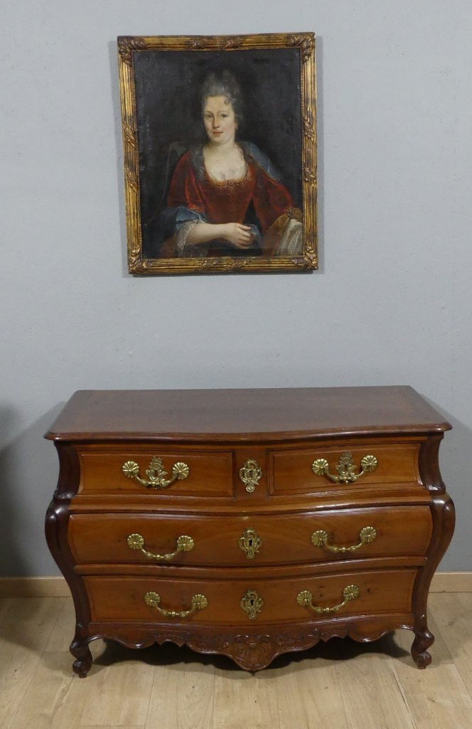 Commode Bordelaise d'époque Louis XV, Acajou Massif XVIII ème Siècle-photo-8