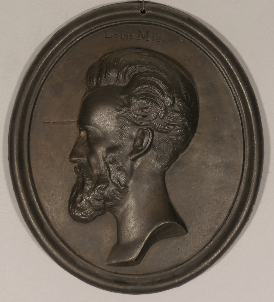 Cast Iron Profile Medallion Representing Louis Mie, 19th Century French Politician