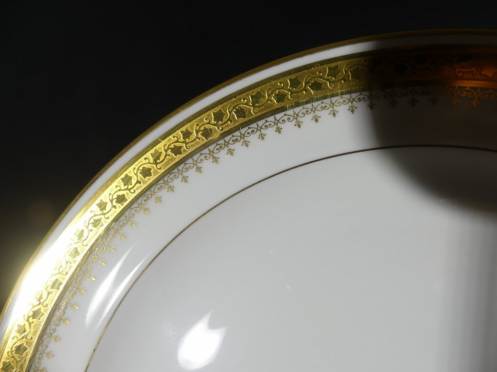 Incrustation d'Or, Service De Table Et à Café Pour 12 Personnes En Porcelaine De Limoges-photo-3