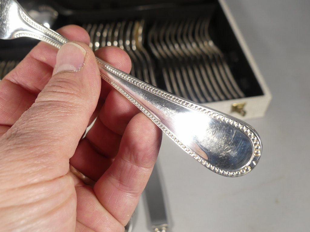 Ercuis Perles Model, 49-piece Cutlery Set For 12 People-photo-4