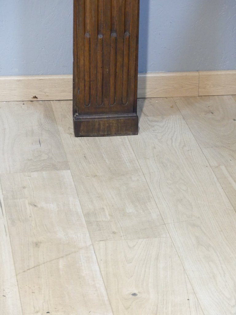 Louis XVI Period Fireplace Mantel In Carved Walnut, Late 18th Century-photo-1