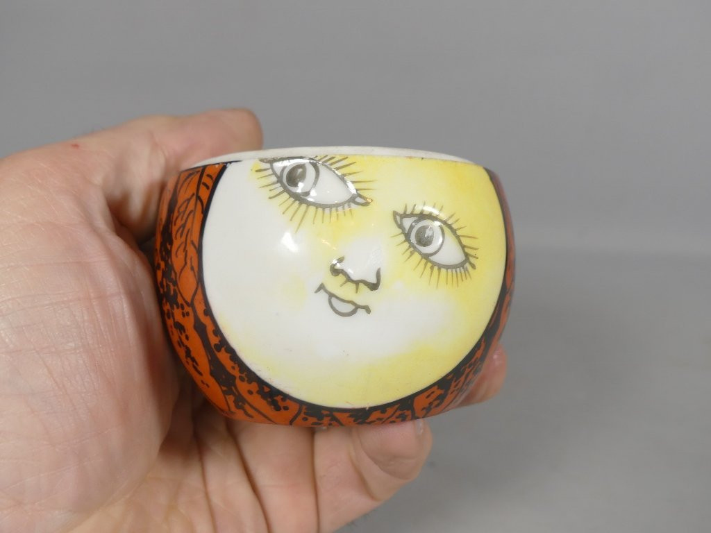 Pierrot And The Moon Inkwell In Limoges Porcelain, 1930s-photo-3