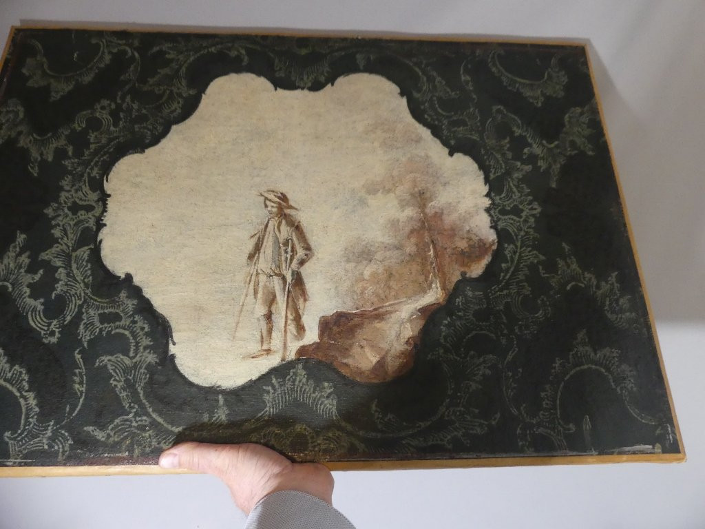 Woodwork Or Trumeau Painting, Oil On Canvas, 18th Century -photo-5
