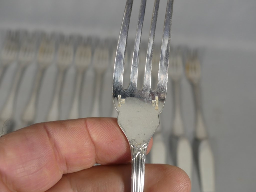 Christofle Crossed Ribbons Model, Fish Service For 12 People, Forks And Knives-photo-8