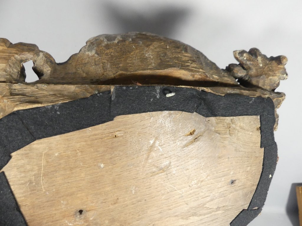 Regency Mascaron In Carved Oak Wood, Top Of Door, 18th Century Period-photo-6