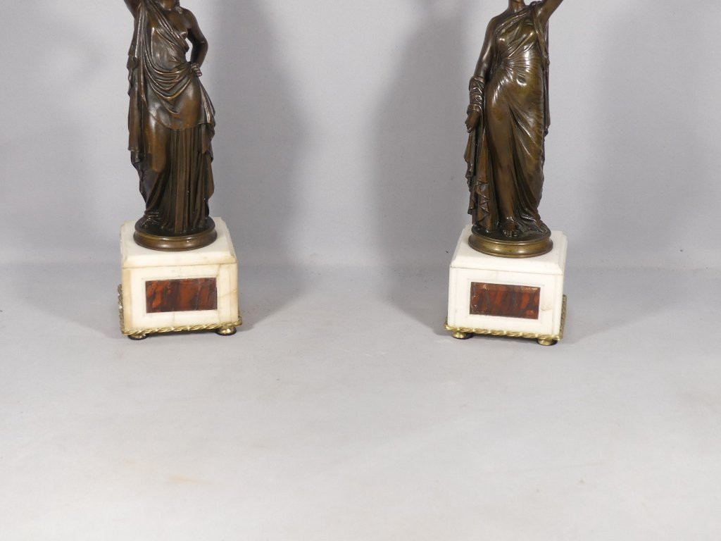 Pair Of Napoleon III Candelabras With Caryatids By Louis Valentin Elias Robert (1821-1874)-photo-4