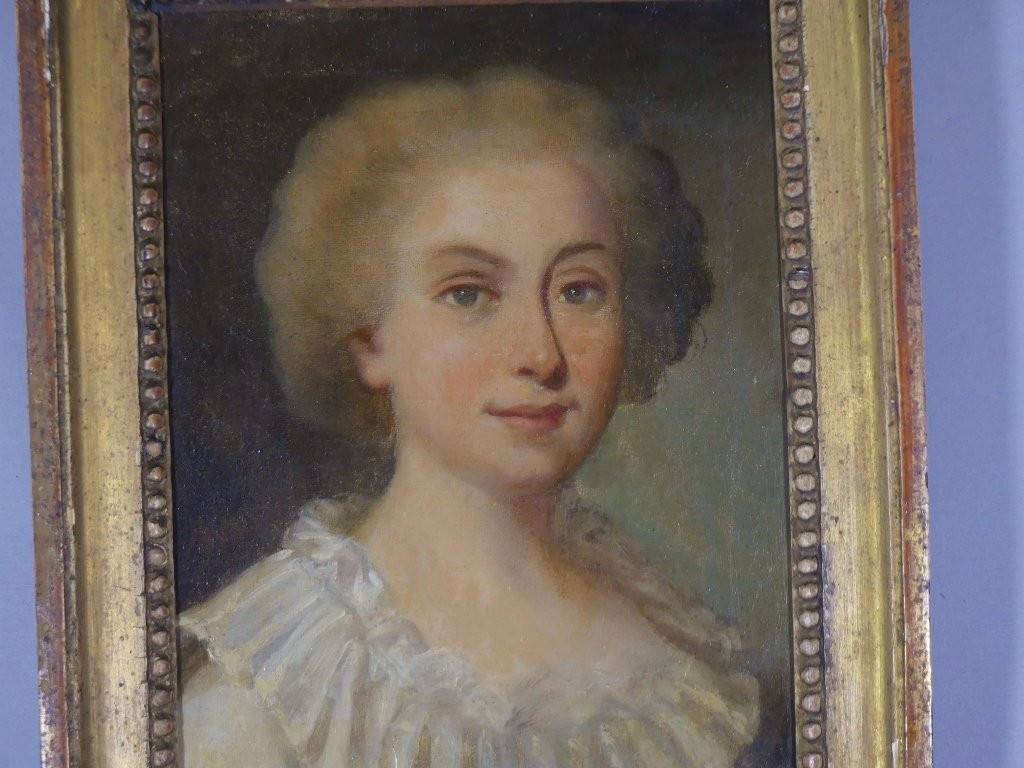 Portrait Of A Young Woman, Oil Painting On Canvas, Late 18th Century-photo-2