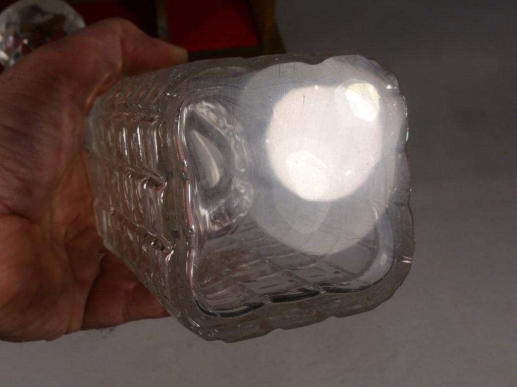 Cave &agrave; Whisky &agrave; 3 Carafes En Cristal Et Ch&ecirc;ne, Angleterre, D&eacute;but XX &egrave;me, Fermeture &agrave; Code-photo-4