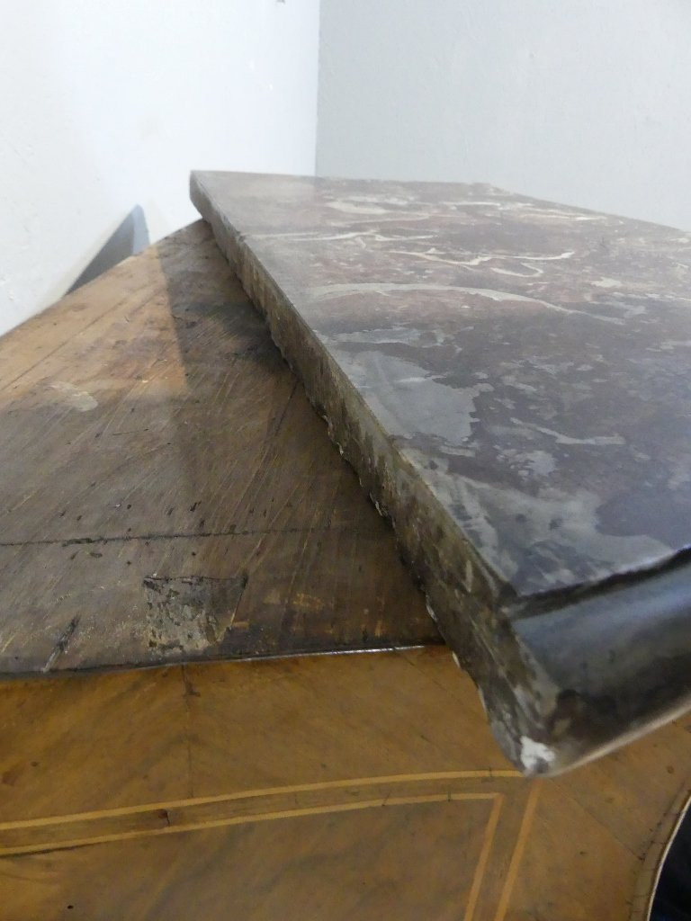 Commode d'Entre Deux d'époque Louis XV En Placage De Noyer, Milieu XVIII ème Italie-photo-7