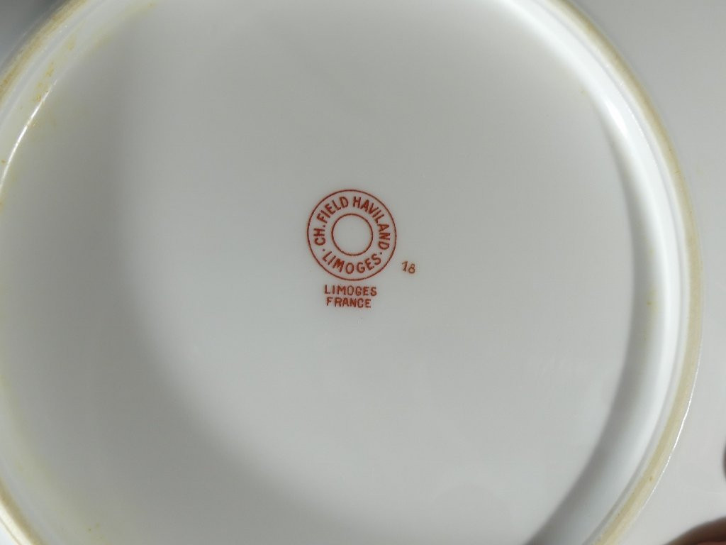 Charles Field Haviland Mozart Shape Gilt, 12 Person Service, Limoges Porcelain-photo-4