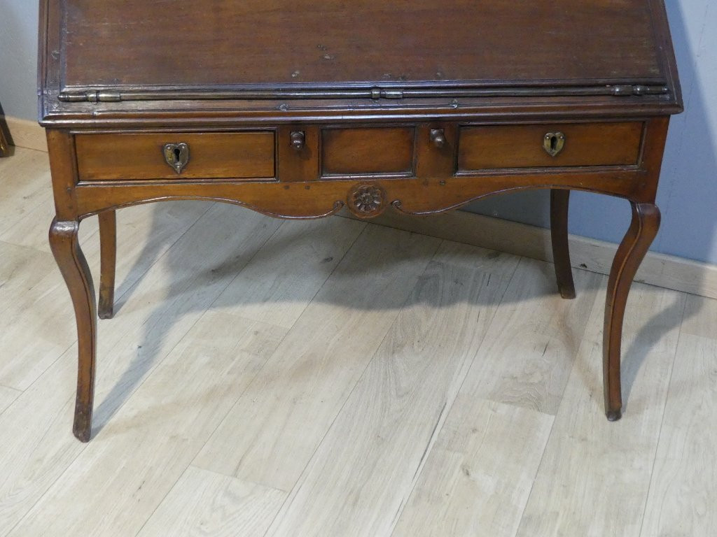 Louis XV Sloping Desk, All Natural Walnut 18th Century-photo-4