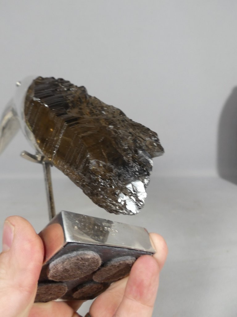 Toucan en argent massif et quartz fum&eacute;, Br&eacute;sil Design 1960 Grupo Gal-photo-3