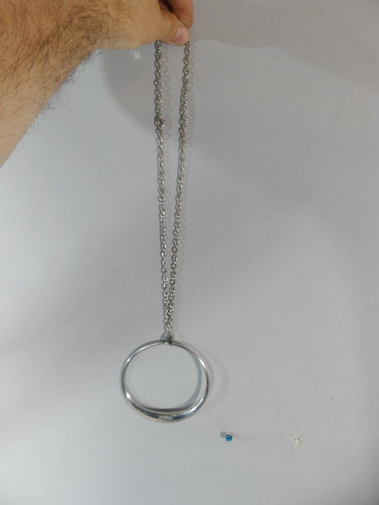 Jean Paul Gaultier, collier sautoir vintage en métal argenté-photo-2