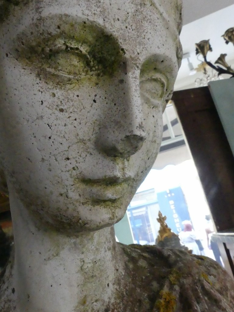 Hebe, Large Garden Sculpture In Cement Stone, Goddess, Early 20th Century-photo-6