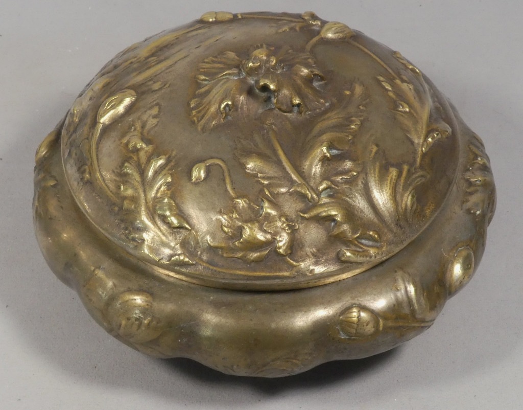 Lerolle Frères, Poppy Box In Double Patinated Bronze With Gilt And Silver, Napoleon III