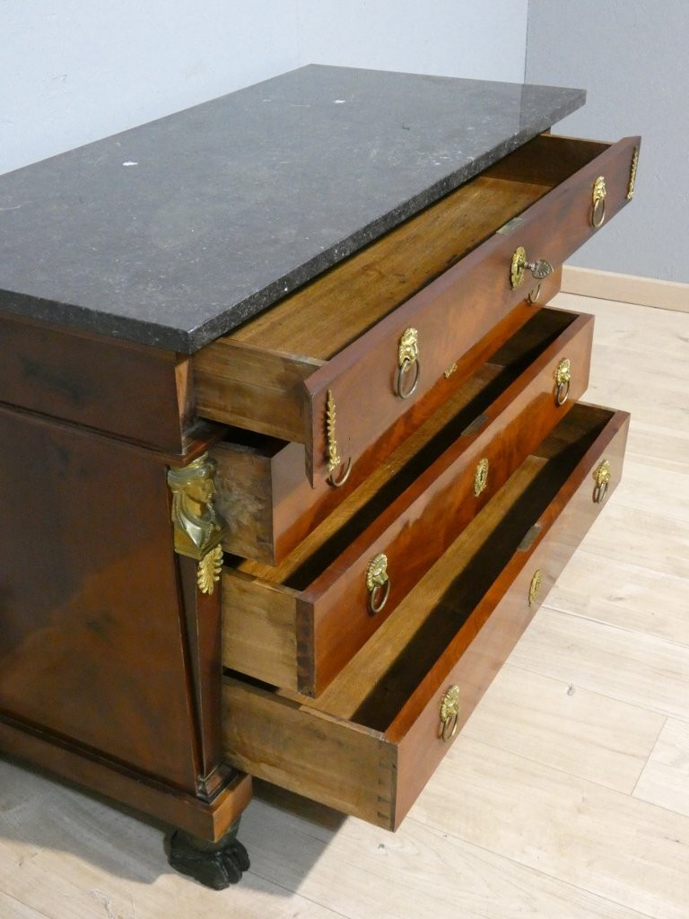 Return From Egypt, Mahogany Chest Of Drawers From The Empire Period, Early 19th Century-photo-5