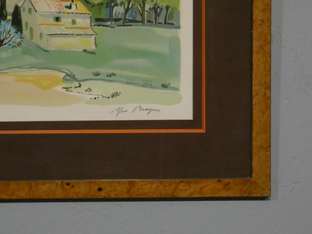 Yves Brayer And The Sainte Victoire Mountain, Provençal Landscape Lithograph-photo-2