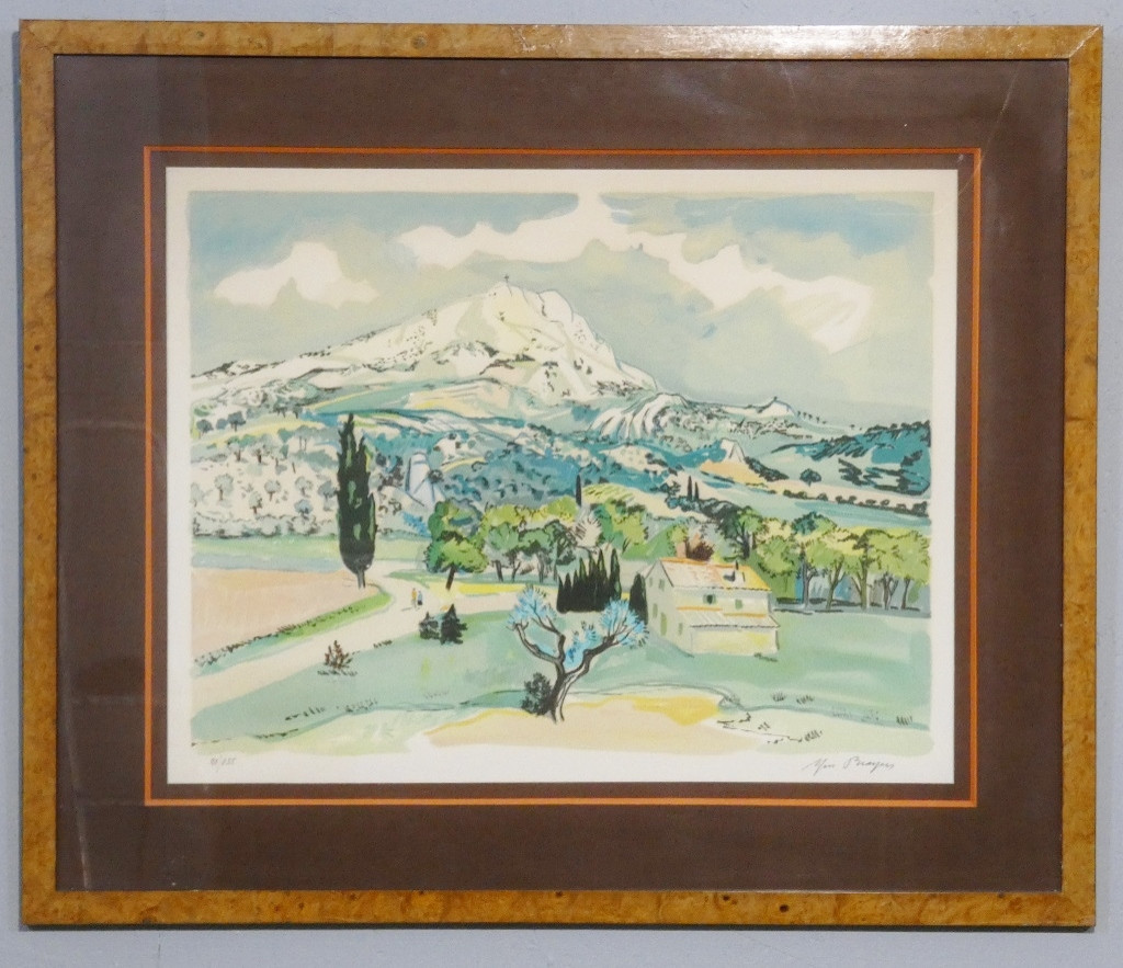Yves Brayer And The Sainte Victoire Mountain, Provençal Landscape Lithograph