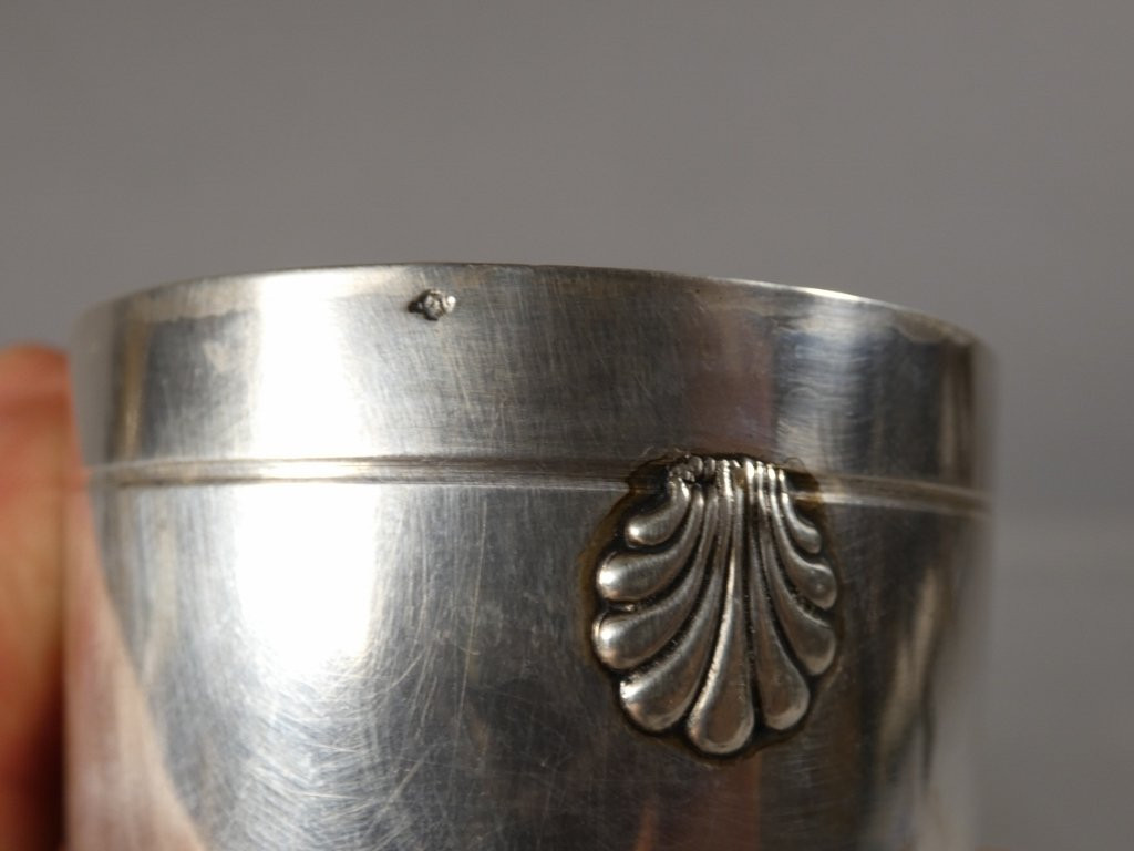 Solid Silver Cup With Regency Style Shell, Early 20th Century-photo-1