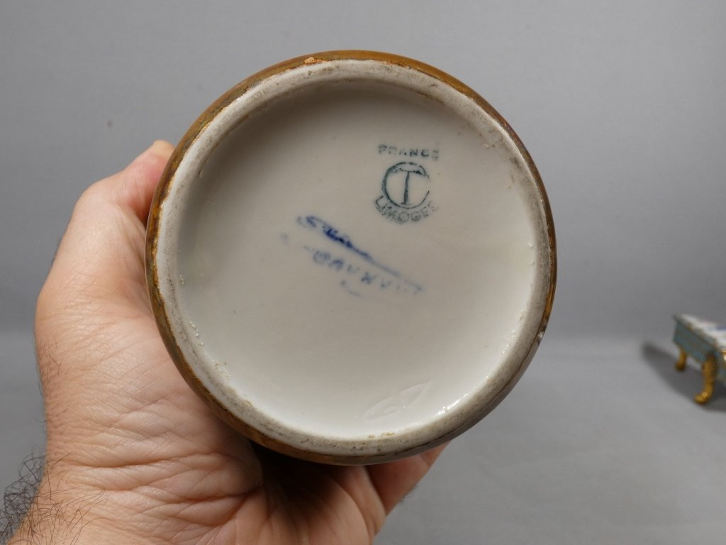 Camille Tharaud Limoges, rare broc &agrave; eau, pichet en porcelaine Art D&eacute;co-photo-5