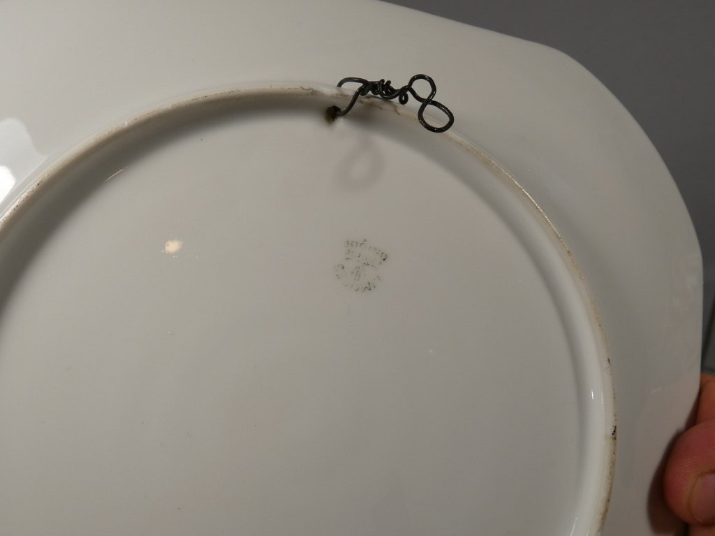 Les roses, paire de plats décoratifs en porcelaine de Limoges-photo-7