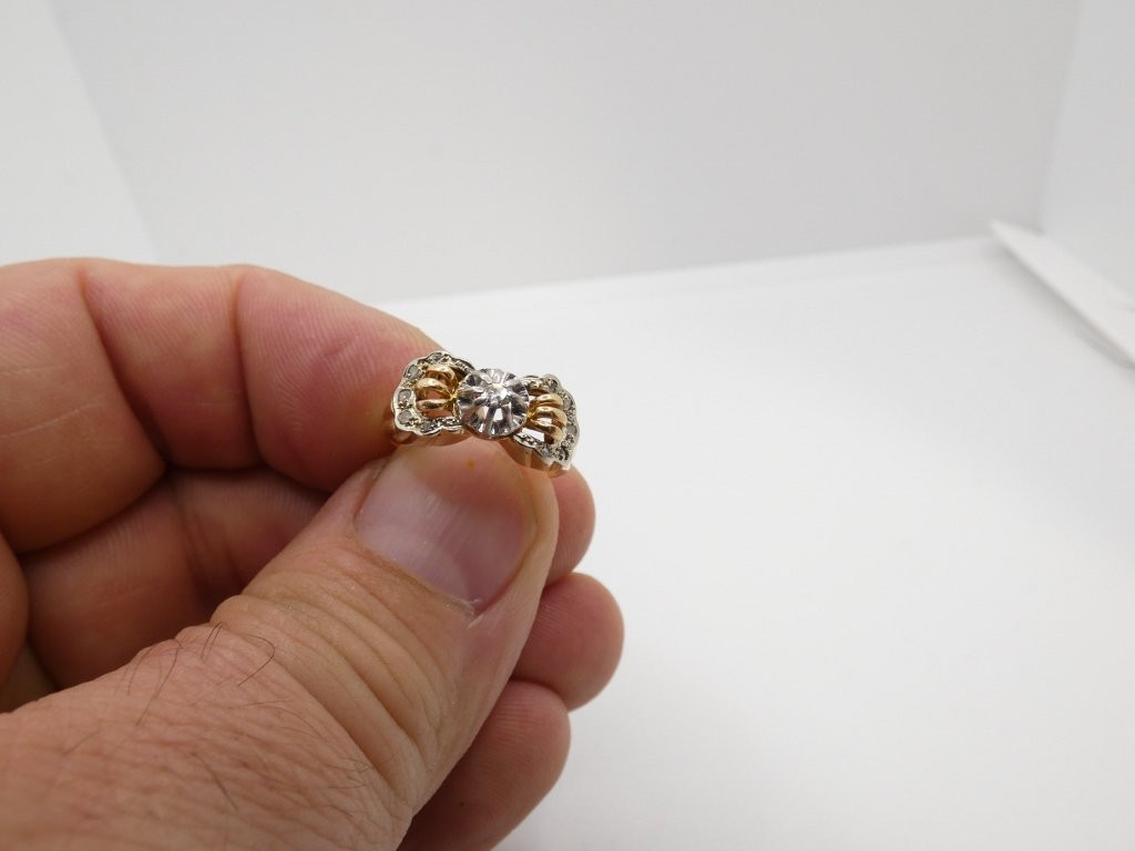 Ring From The 30s-40s In Yellow Gold And Diamond, Size 53-photo-4