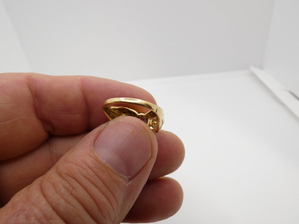Ring From The 30s-40s In Yellow Gold And Diamond, Size 53-photo-2