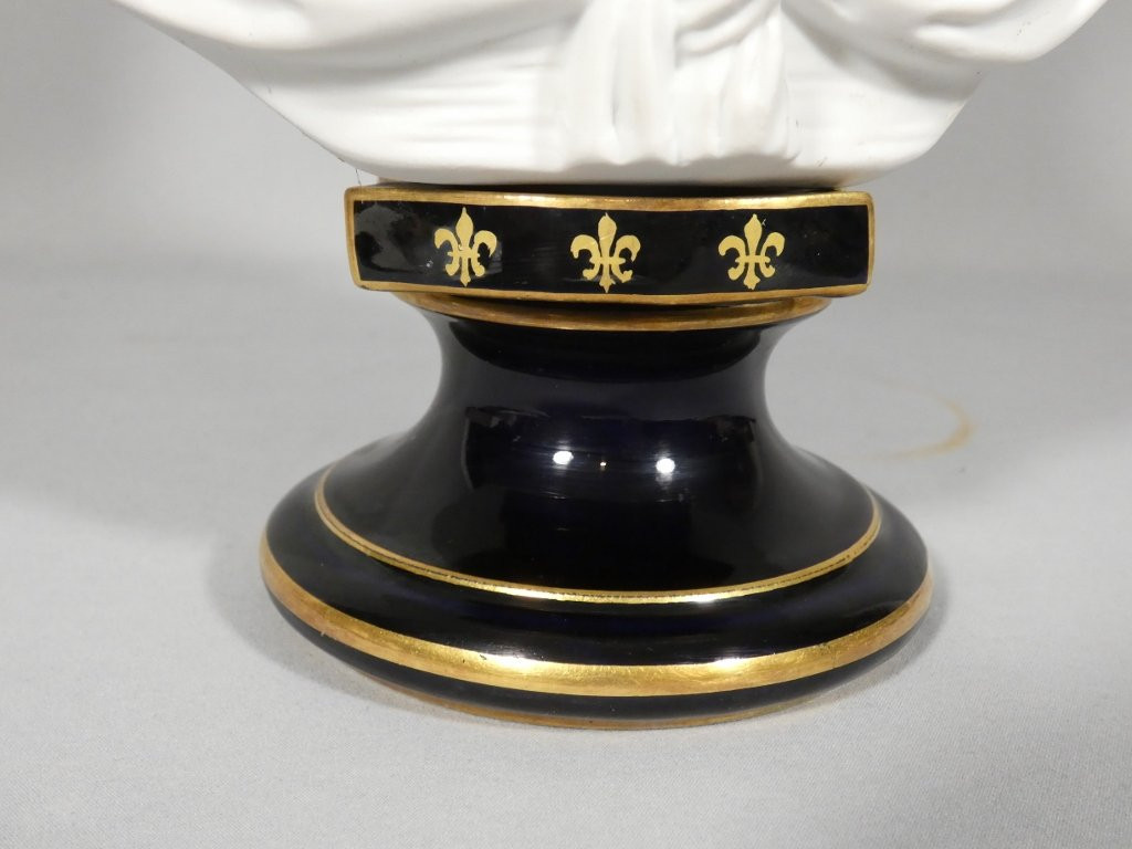 Marie Antoinette, Reine de France, sculpture en biscuit de porcelaine, Martial Redon, XIX ème-photo-4