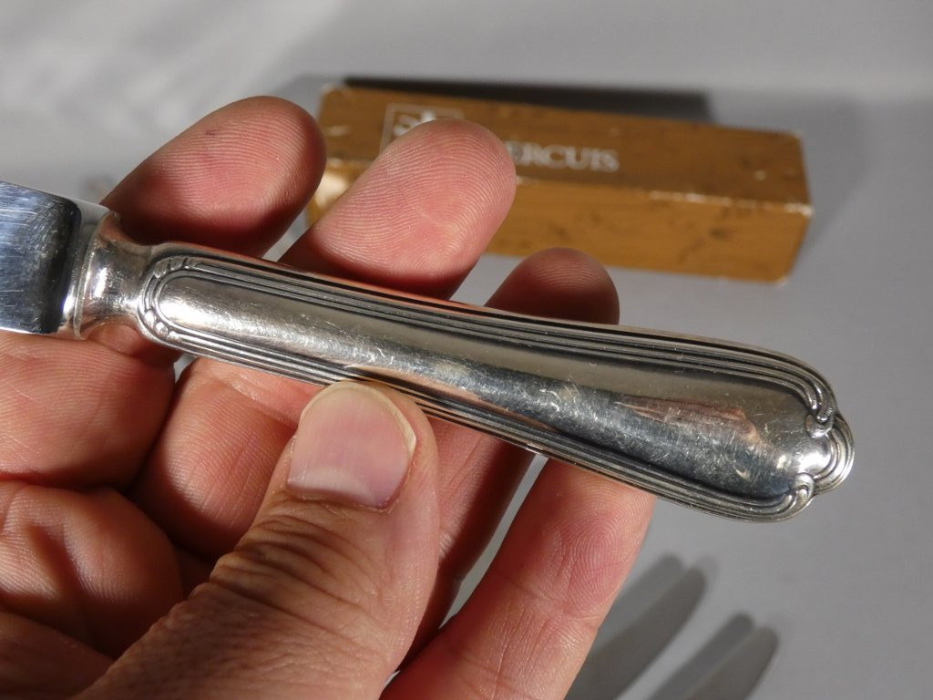 Ercuis Sully Model, 12 Silver-plated Table Knives-photo-4