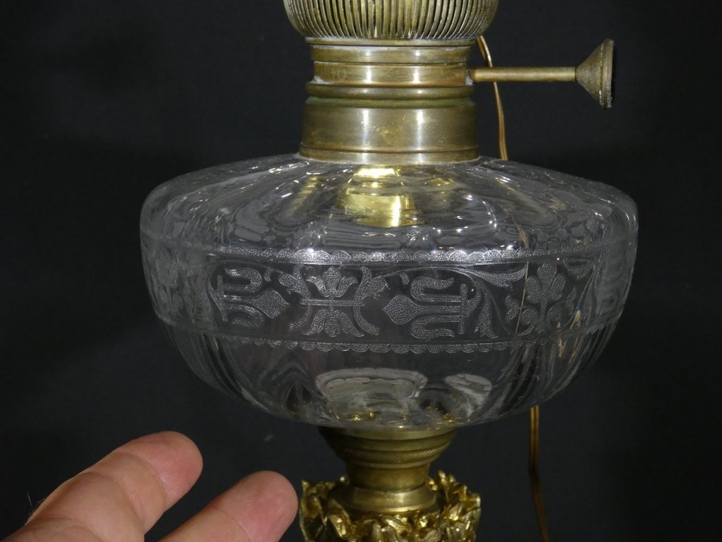 Très grande lampe de style Louis XVI en marbre et bronze, époque XIX ème-photo-4